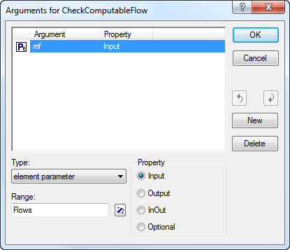 **Argument Declaration** dialog box